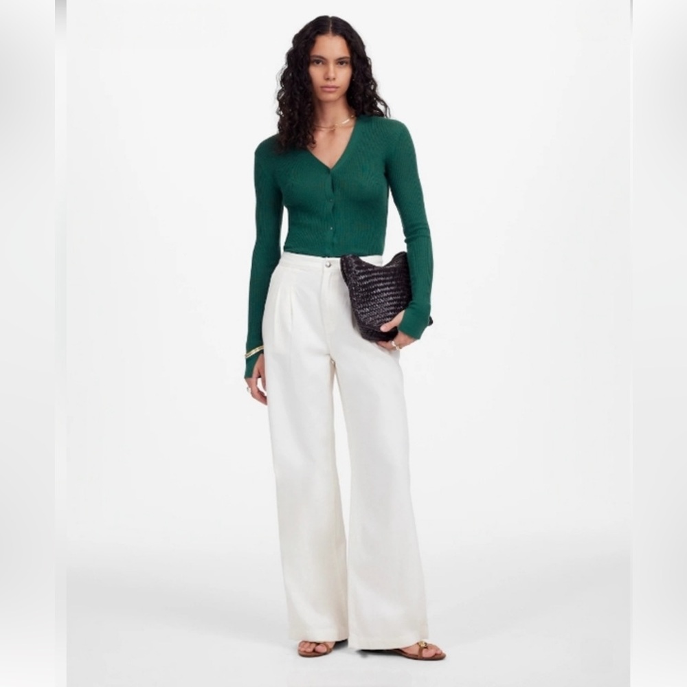 Madewell Harlow Wide-Leg Jeans in white denim